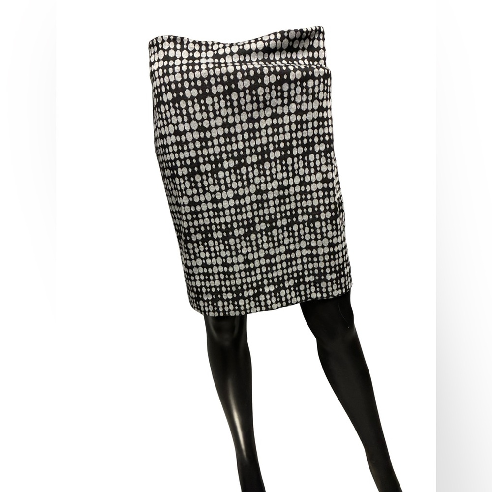 LOFT Black and White Dot Pencil Skirt